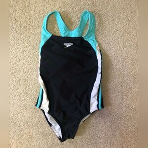 Speedo Black and Aqua Swimsuit